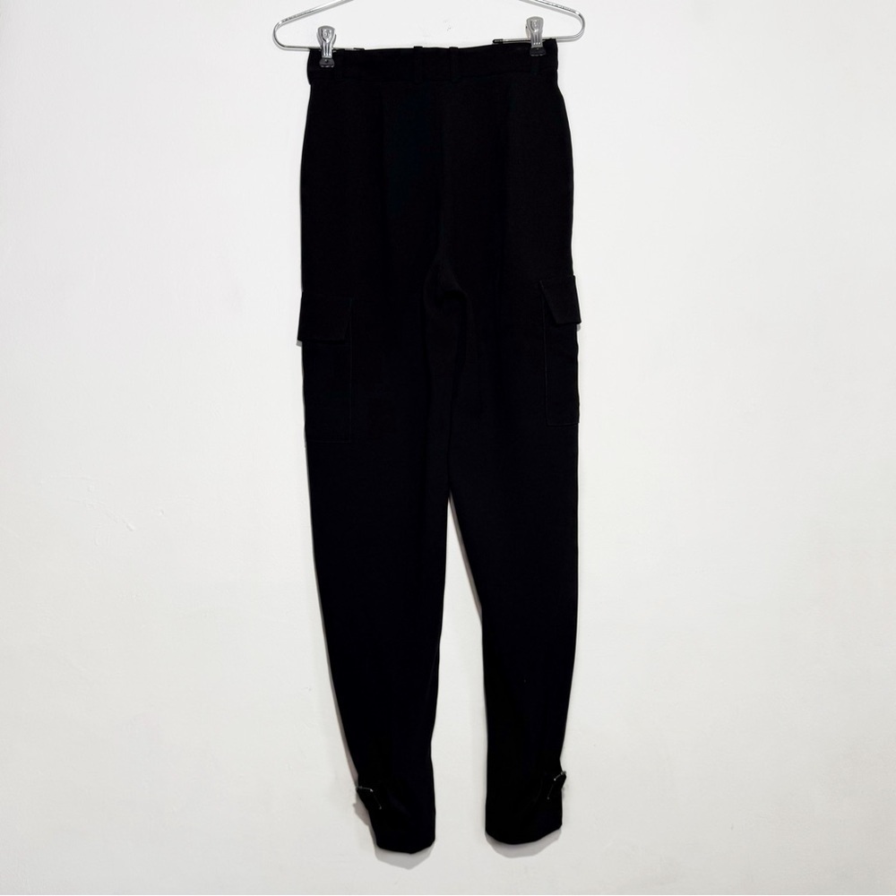 Aritzia Babaton Refined Satin Cargo Career Officewear Trouser Pant Black size 00 - Picture 7 of 10